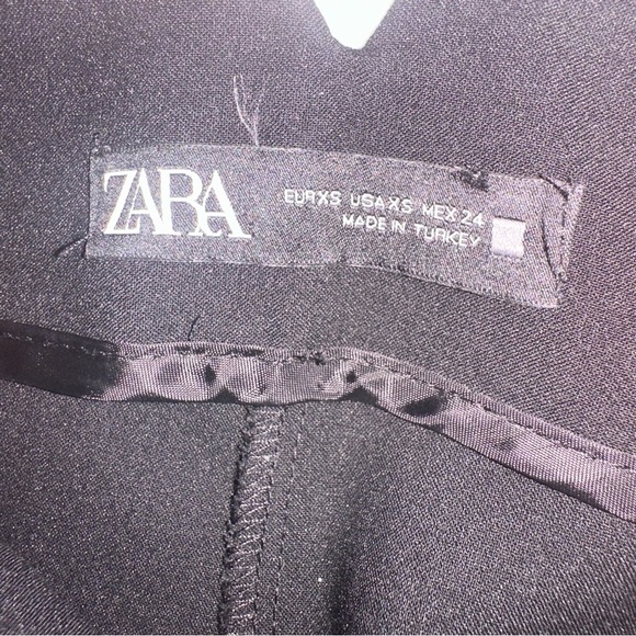 Zara Tapered Pleaded Black Trouser Dress Pants Size XS Women’s - Picture 8 of 9